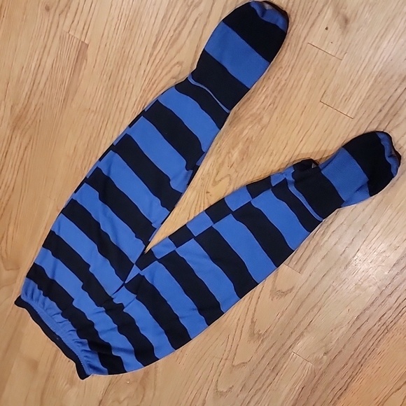 Lands' End 2 piece Fleece Footed Striped Pajamas - Picture 6 of 7